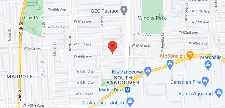 map of 557 W 64TH AVENUE